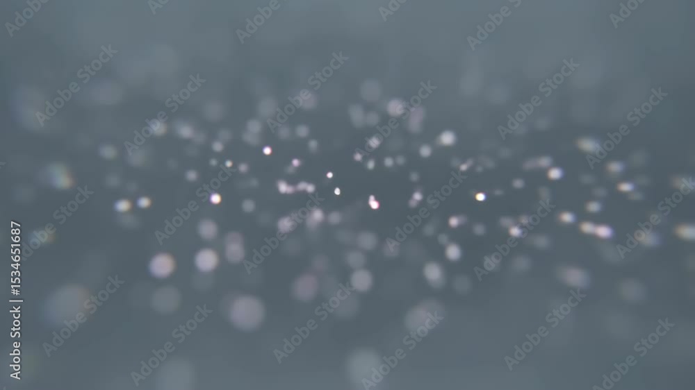 Poster abstract motion background of white and grey bokeh particles floating smoothly in space