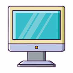Minimal Desktop Computer Vector