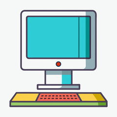 Minimal Desktop Computer Vector