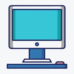 Minimal Desktop Computer Vector