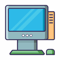 Minimal Desktop Computer Vector