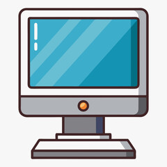 Minimal Desktop Computer Vector