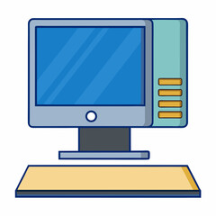 Minimal Desktop Computer Vector