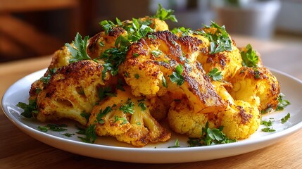 Roasted Cauliflower with Crispy Edges and Fresh Herbs