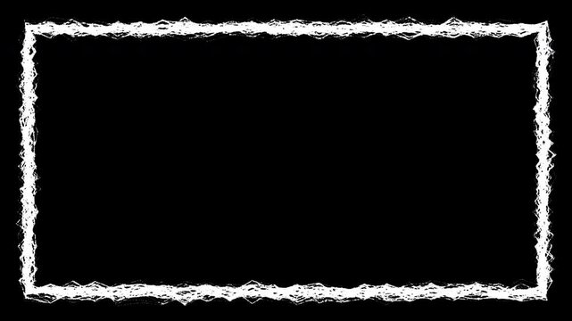 Square frame hand-drawn scribble animation. Pen marker doodle style. Sketched motion element. Loop. Embedded alpha channel