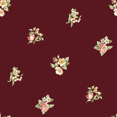 Spring meadow scattered Floral repeat