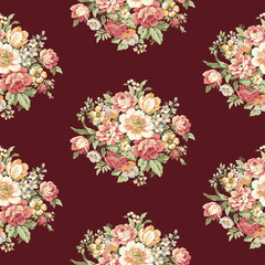 Spring meadow dense Floral bouquet
