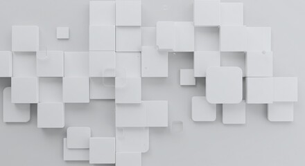 Abstract White Cube Pattern Modern Minimalist Geometric Background