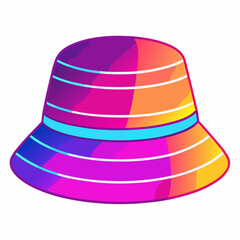 Retro Gradient Hat Illustration