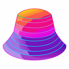 Retro Gradient Hat Illustration