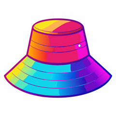 Retro Gradient Hat Illustration