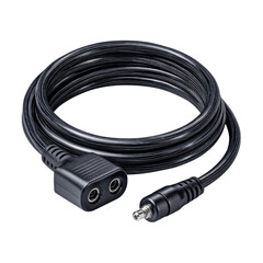Coiled Black Dual-Ended Audio Cable with C7 and