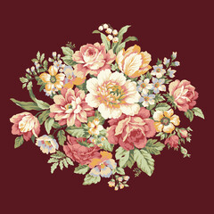 Spring meadow bouquet placement design