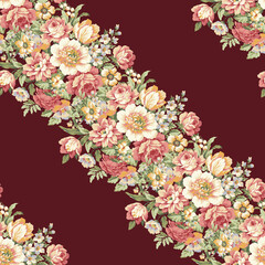 Spring meadow diagonal Floral repeat