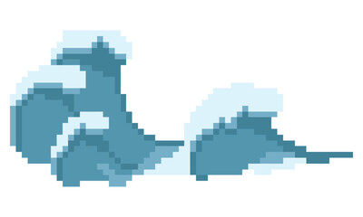 logo water wave pixel art vector illustration