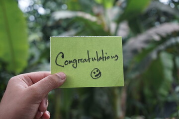 Welcome sticky note message, Congratulations hand written message post, Thank you appreciation...
