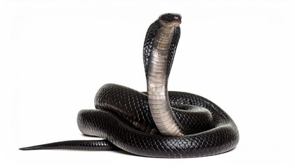 Regal Cobra: A striking cobra, captured in a moment of poised alertness, displays its hood and intense gaze, epitomizing both danger and elegance.