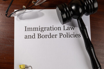 Immigration Law and Border Policies Document on Desk – International Law and Migration Policy...
