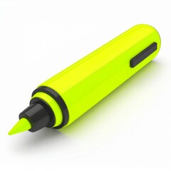 Bright Yellow Marker Pen on White Background