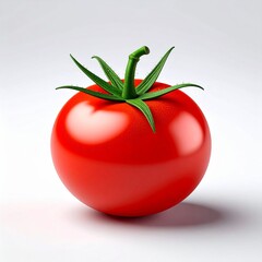 Ripe Red Tomato on White Background