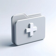 Obraz premium White 3D Render of a Medical Folder Icon