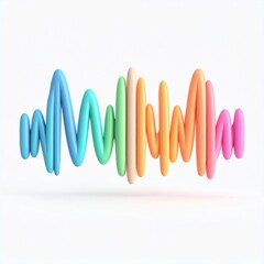 Abstract Colorful Pastel Wave 3D Render