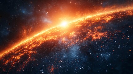 Uv light being absorbed ozone with animated rays Ozone Layer and UV Protection conceptual diagram radiation barrier theme digital render
