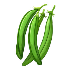 Obraz premium Vibrant green beans artistic illustration on a sleek black background