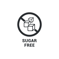 Vector design of sugar free sign on food or beverage packaging.