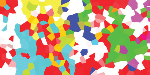 Abstract colorful mosaic composed of geometric shapes presenting a vibrant and dynamic design suitable for creative projects and various design elements.