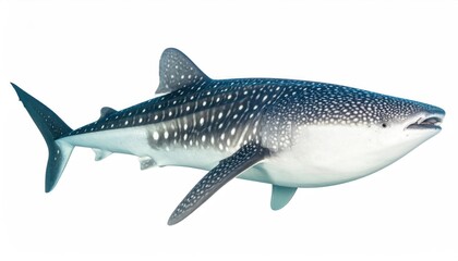 Obraz premium Whale Shark Underwater: A majestic whale shark gracefully swims through clear, turquoise waters. Its massive, spotted body and calm demeanor creates a tranquil underwater scene of this gentle giant.