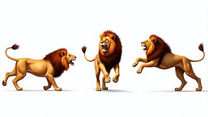 the lion is jumping.