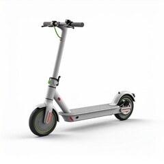 Grey Electric Scooter on White Background