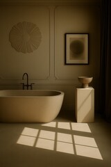 Minimalist rock bathroom focused on simplicity and aesthetics nature nature-inspired