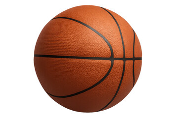 Fototapeta premium Classic orange basketball ball rotating on transparent background with alpha channel, perfect for sports-themed projects