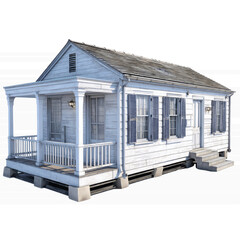 Charming White Cottage with Porch and Shutters -