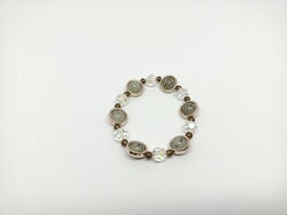 bracelet with small agate stone variation isolated on white background