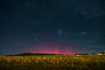 Aurora Australis display lights up the Winter night sky