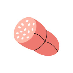 Beef sausage. Butchery sausages menu. Vector illustration.