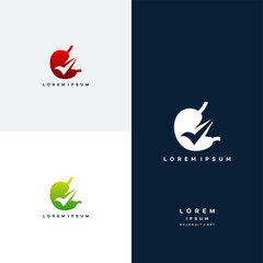 Stomach logo inspiration, Stomach Check logo designs vector