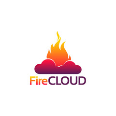 Fire Cloud Logo designs concept vector, Online Fire logo