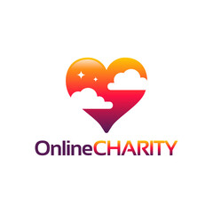 Online Charity logo designs concept vector, Love logo template