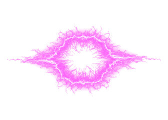 Electric  With Fractal Lightning Discharge Effect	Isolated on a transparent background