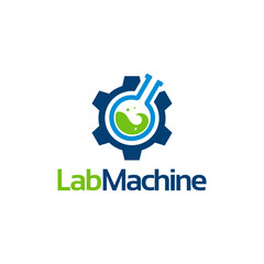 Tech Laboratory logo, Laboratory Machine logo template vector