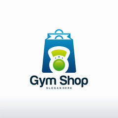 Gym Sale logo, Gym Shop logo designs vector, Gymnastic logo designs template