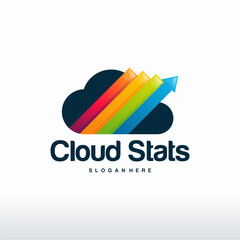 Cloud Stats logo design vector, Online Finance logo vector