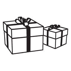 gift box silhouette image on white background