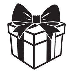 gift box silhouette image on white background