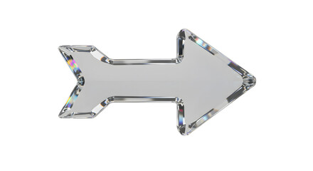 Crystalline Glass 3D Arrow PNG