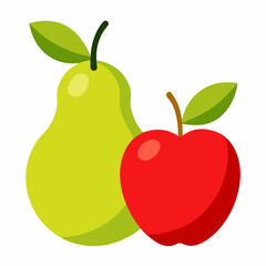 White Background Fruit Vector